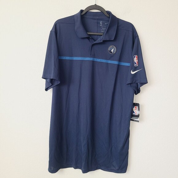 Nike Dri-Fit Minnesota Timberwolves Basketball Polo DA9645-419 Size XL-Tall Navy - Picture 1 of 6